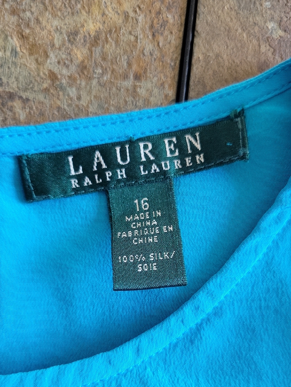 LAUREN Ralph Lauren Silk Top, 16, Blue/Black - Picture 8 of 10